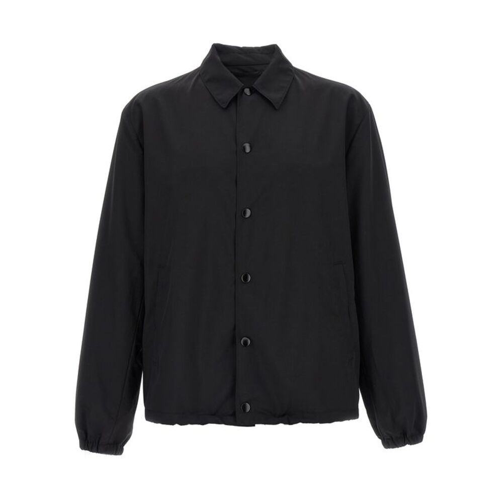 Prada Black Virgin Wool Full-Length Men's Jacket